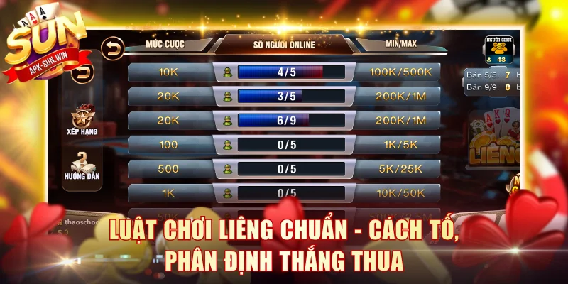Luật Chơi Liêng Chuẩn - Cách Tố, Phân Định Thắng Thua 1 Luật Chơi Liêng